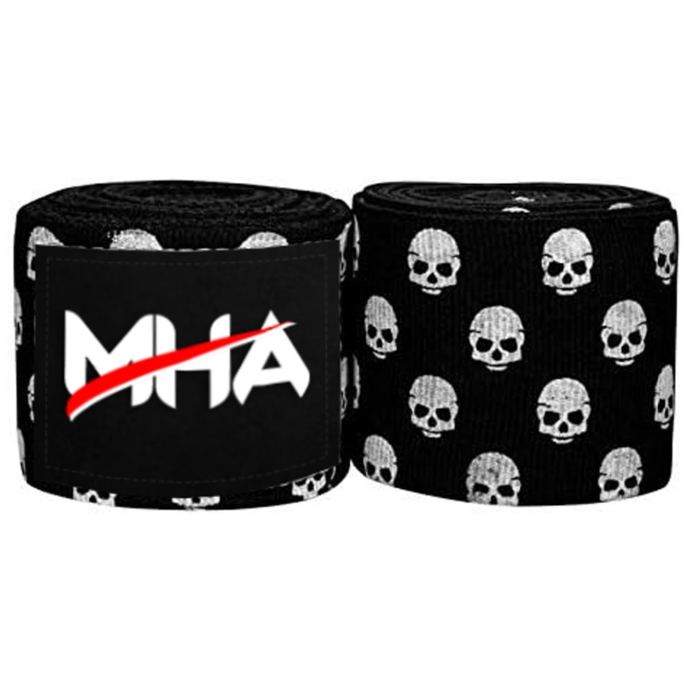  Skull Design Stretch Cotton Blend 180"Boxing Hand Wraps