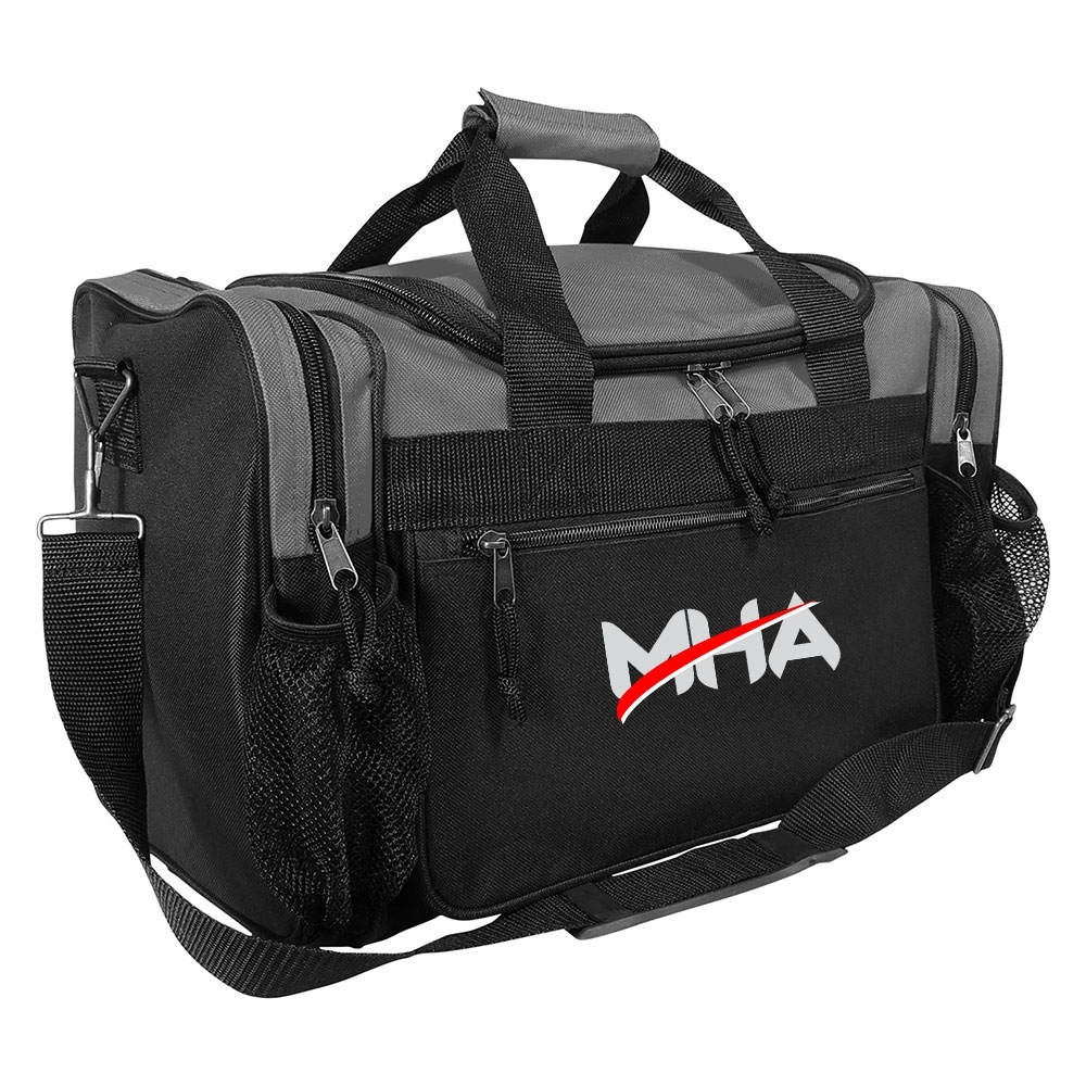 17" Duffle Travel /Gym Bag with Front Mesh Pockets 