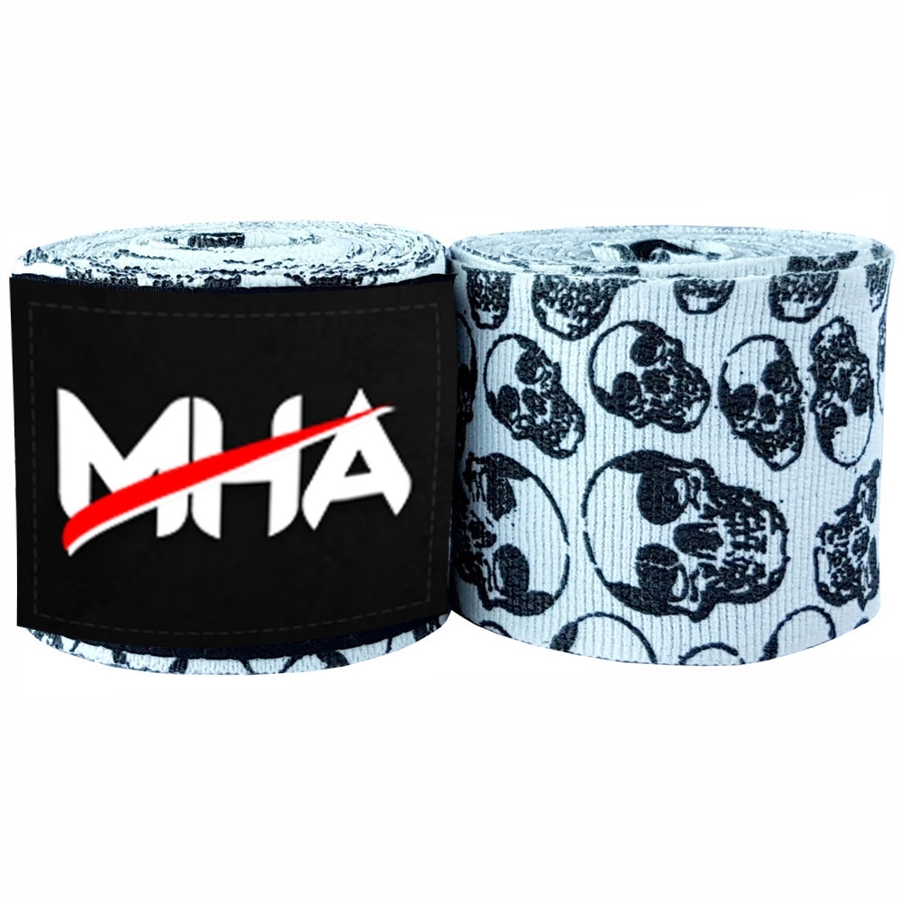 Skull  Printed  Stretch Cotton Blend 180" Boxing Hand Wraps