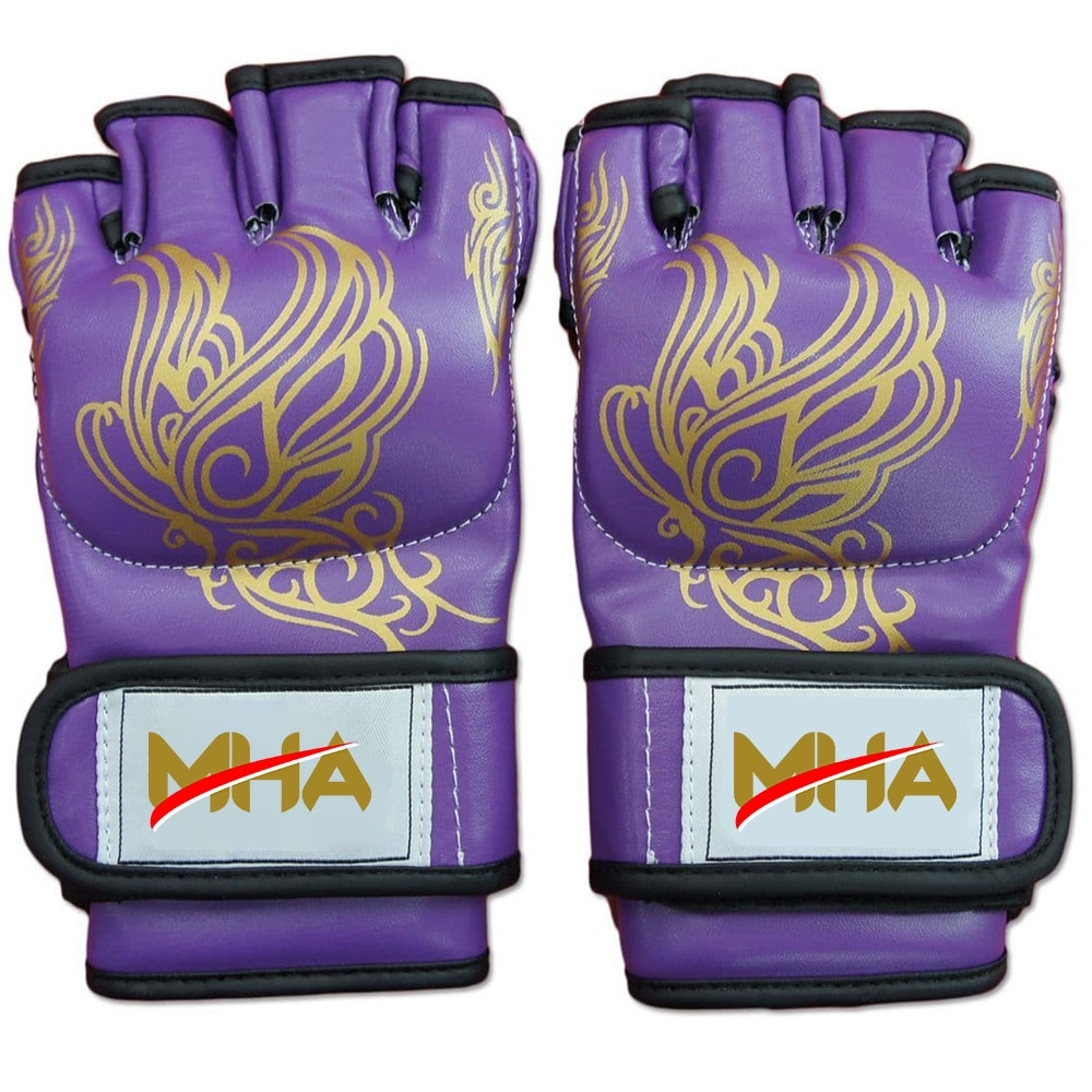 Custom Design Printed PU Leather MMA Gloves